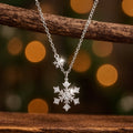 Snowflake Pendant Necklace with Clear Crystal Sparkle