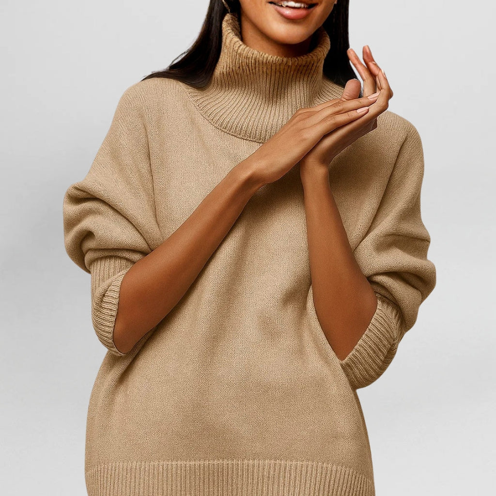 High Turtleneck Jumper with Minimalist Design