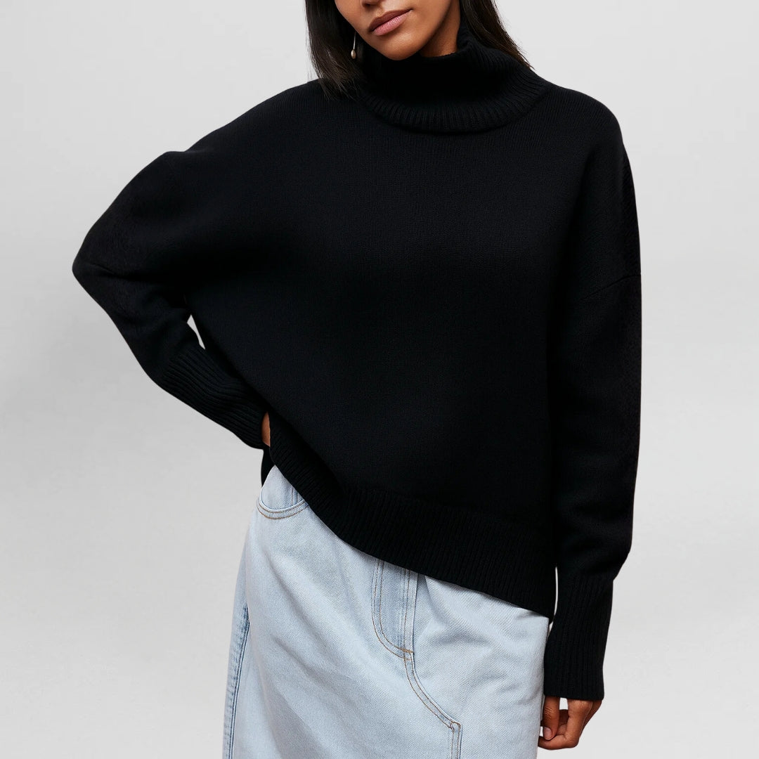High Turtleneck Jumper with Minimalist Design