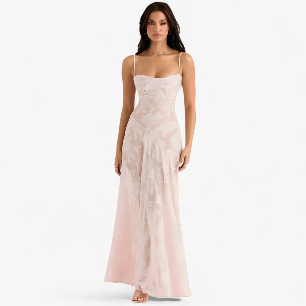 Flowing Flared Dress with Draped Elegant Silhouette