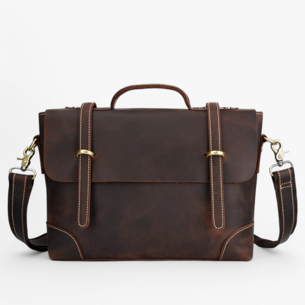 Luxury Faux Leather Briefcase with Multiple Compartments