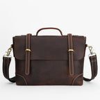 Luxury Faux Leather Briefcase with Multiple Compartments