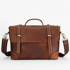 Luxury Faux Leather Briefcase with Multiple Compartments