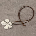 Minimalist Hammered Asymmetric Flower Pendant Necklace