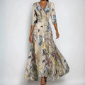 Floral Print Wrap Maxi Dress with Flowing Silhouette