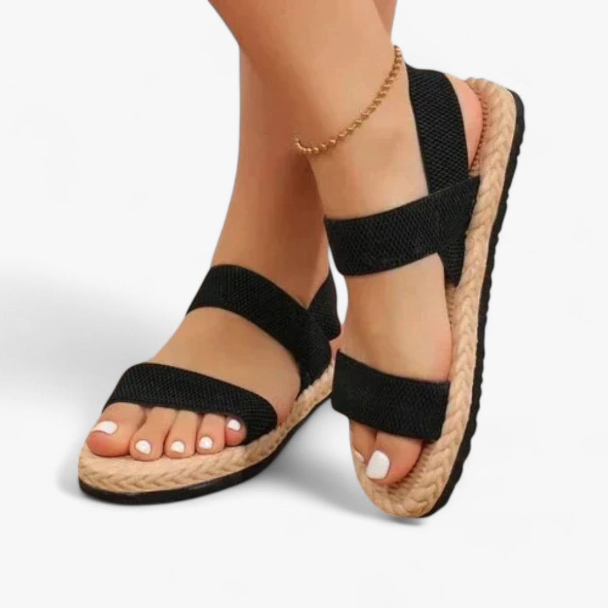 Comfort sandals with adjustable strap and flowing design