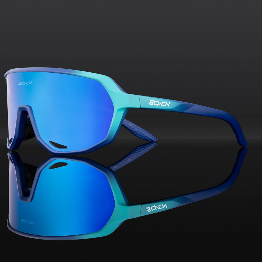 Windproof wraparound polarised sunglasses for cycling