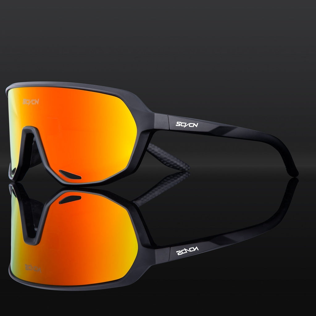 Windproof wraparound polarised sunglasses for cycling