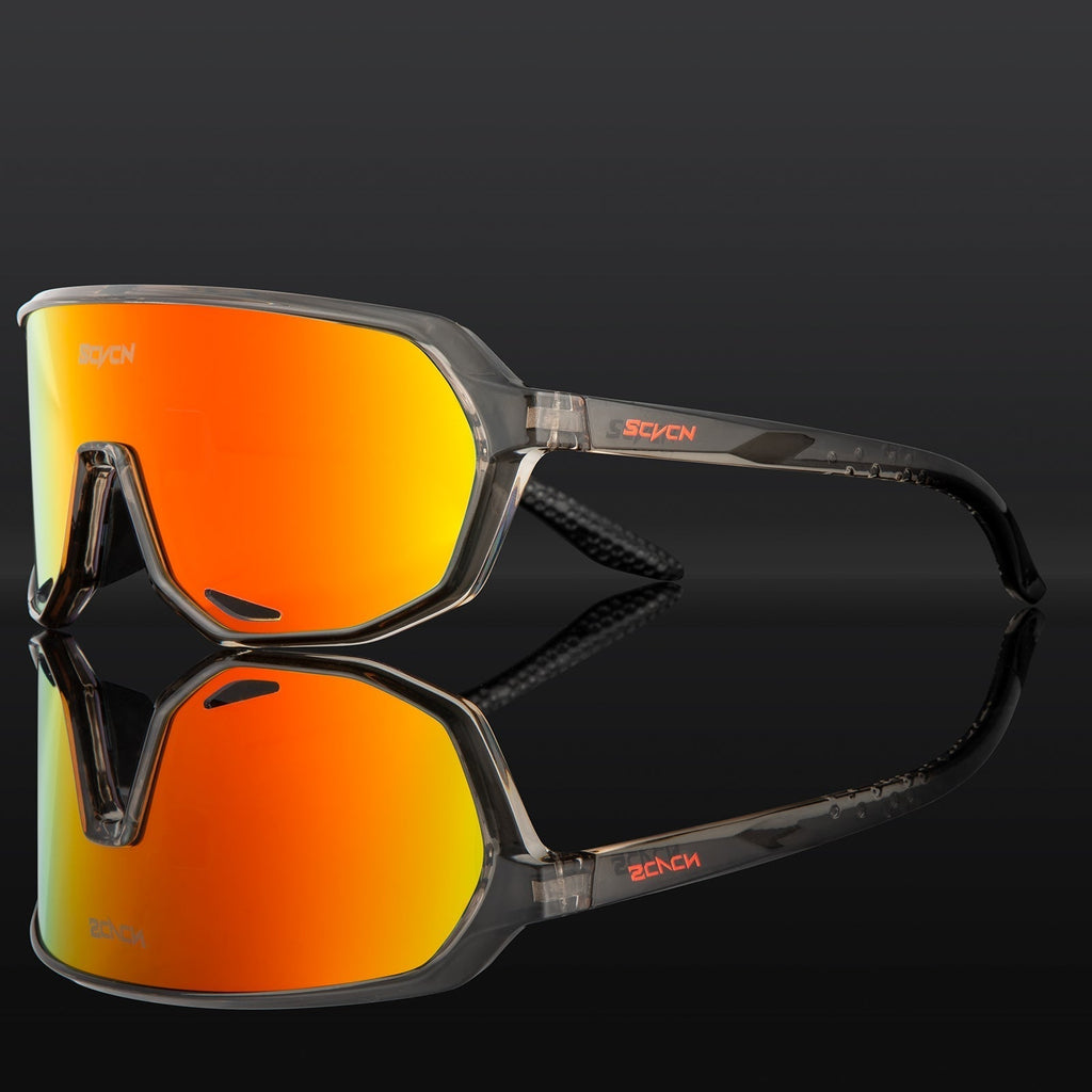 Windproof wraparound polarised sunglasses for cycling