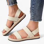 Comfort sandals with adjustable strap and flowing design
