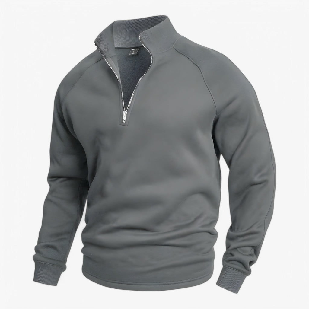 Casual Half-Zip Knit Jumper with Soft Blended Fabric