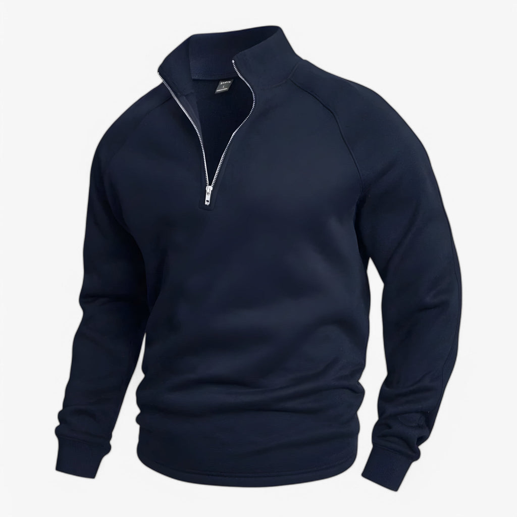 Casual Half-Zip Knit Jumper with Soft Blended Fabric