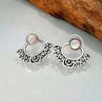 Vintage Sunburst Stud Hoop Earrings with Colour Choice