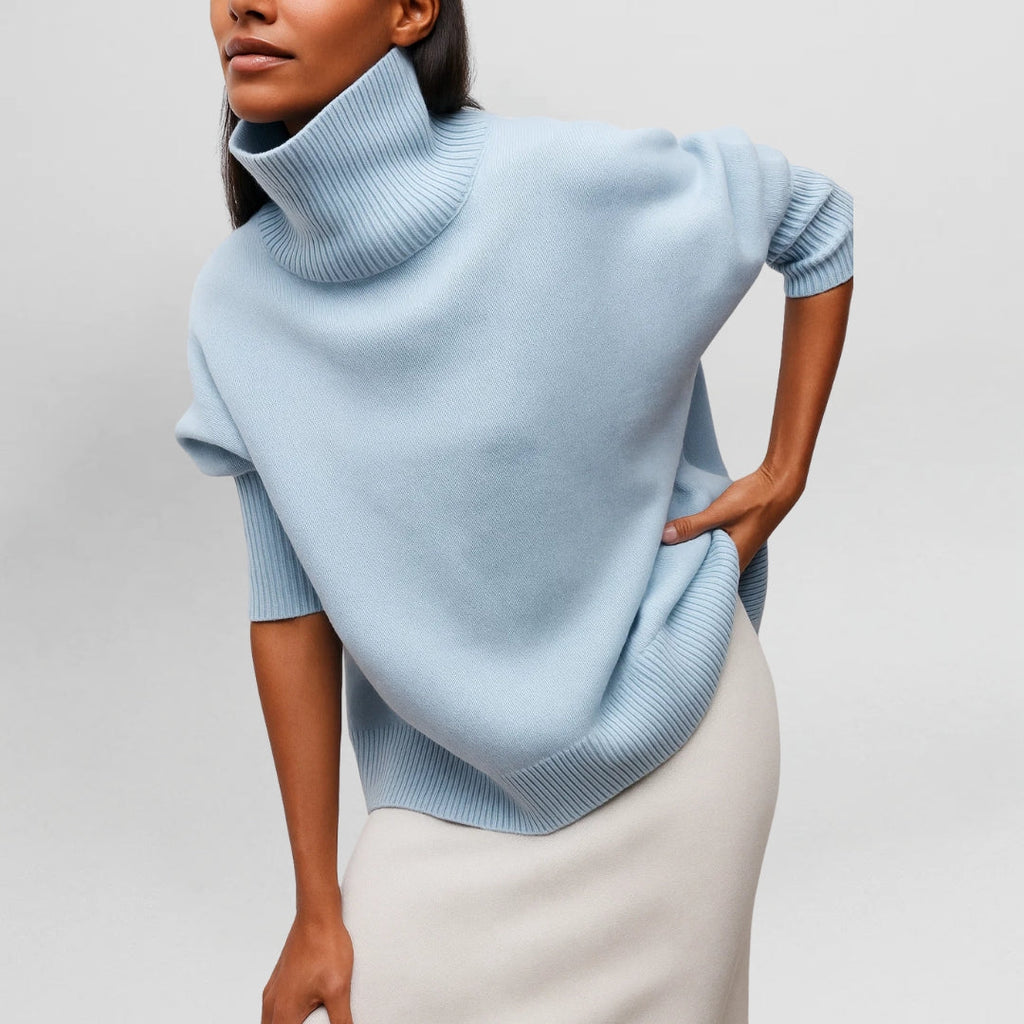 High Turtleneck Jumper with Minimalist Design