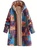 Patchwork Hooded Jacket with Lined Interior
