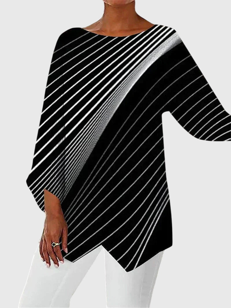 Printed Crew Neck Top with Breathable Handle