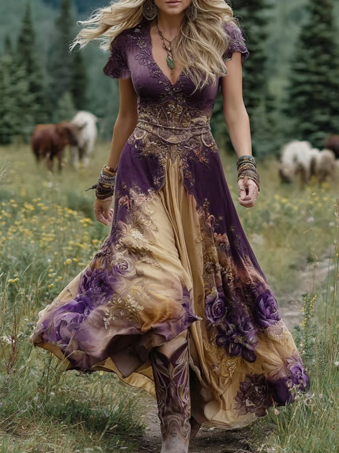Floral Maxi Dress with Flowing Silhouette