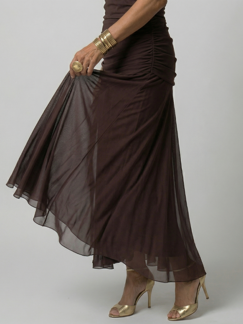 Off Shoulder Midi Dress with Draped Neckline