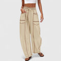 Baggy Leg Trousers with Easy Movement