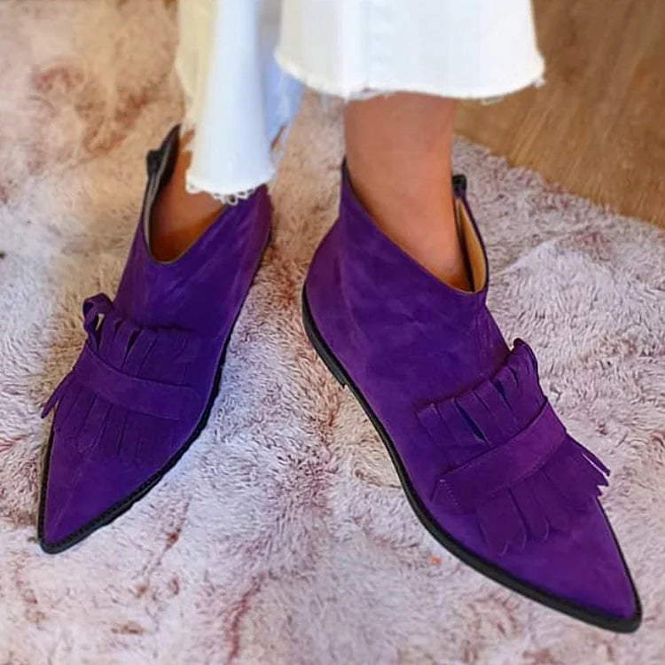 Fringed Ankle Boots with Balanced Fit