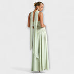 Strapless Maxi Dress with Contrast Bodice and Side Slit
