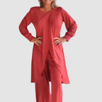 Checked Two Piece Set with Coordinated Cut