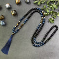 Dark Stone Tassel Pendant Necklace with Bohemian Style