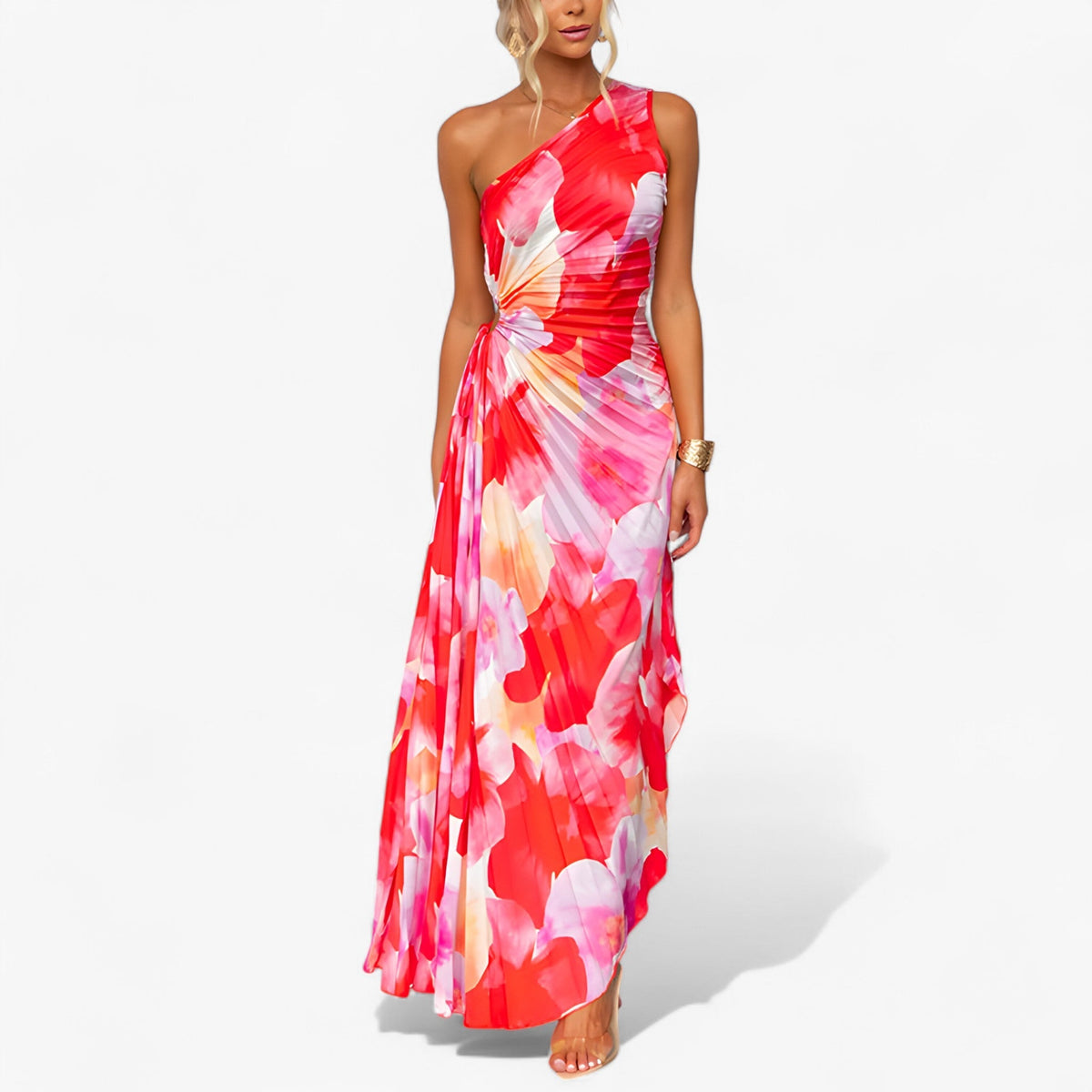 Asymmetric One-Shoulder Dress with Fitted Cut