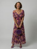 Off Shoulder Midi Dress with Draped Neckline