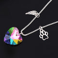Rainbow Memorial Heart Pendant Necklace with Gentle Meaning