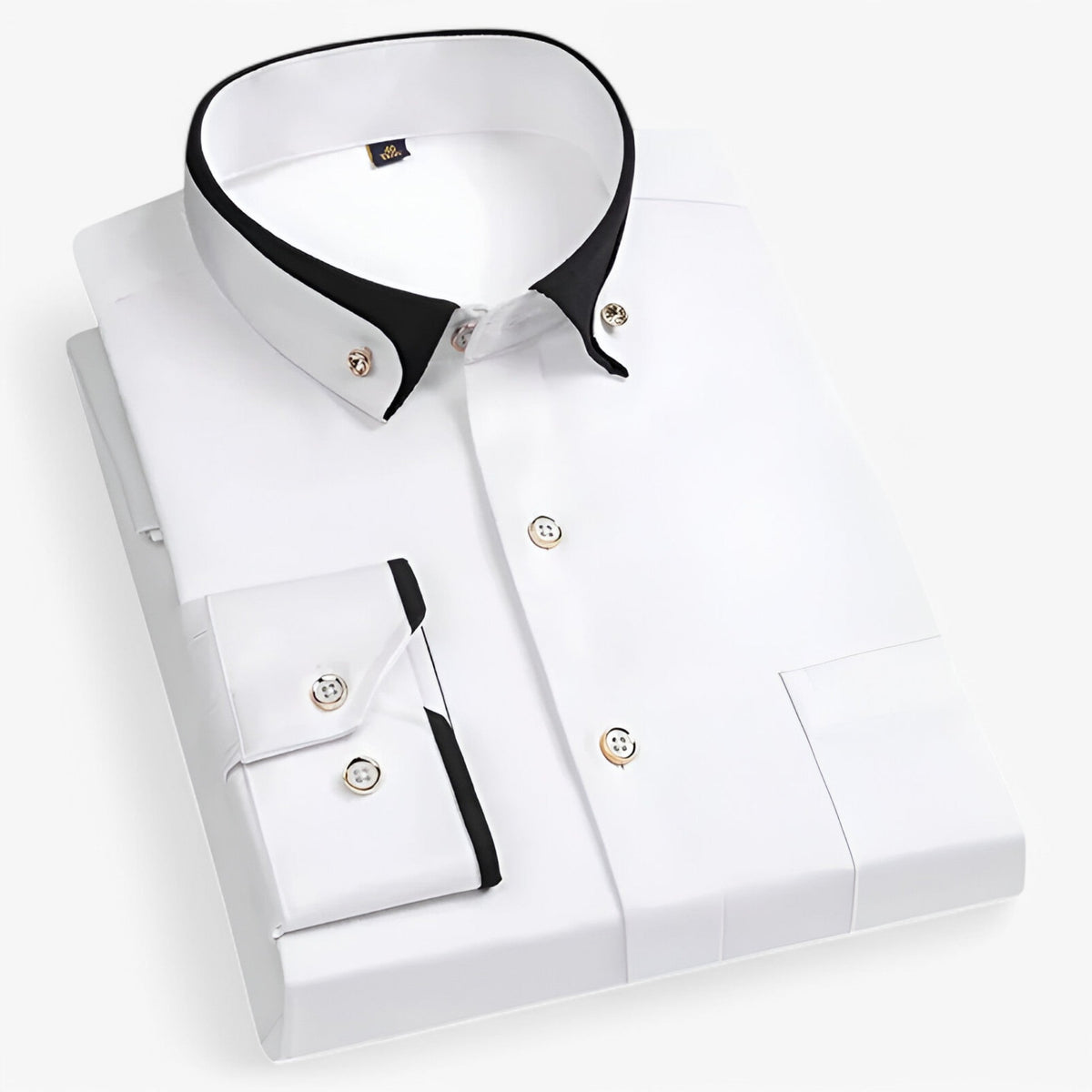 Figursydd finskjorta med button-down-krage och manschetter