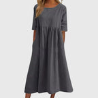 Short Sleeve Midi Dress with Refined Simplicity