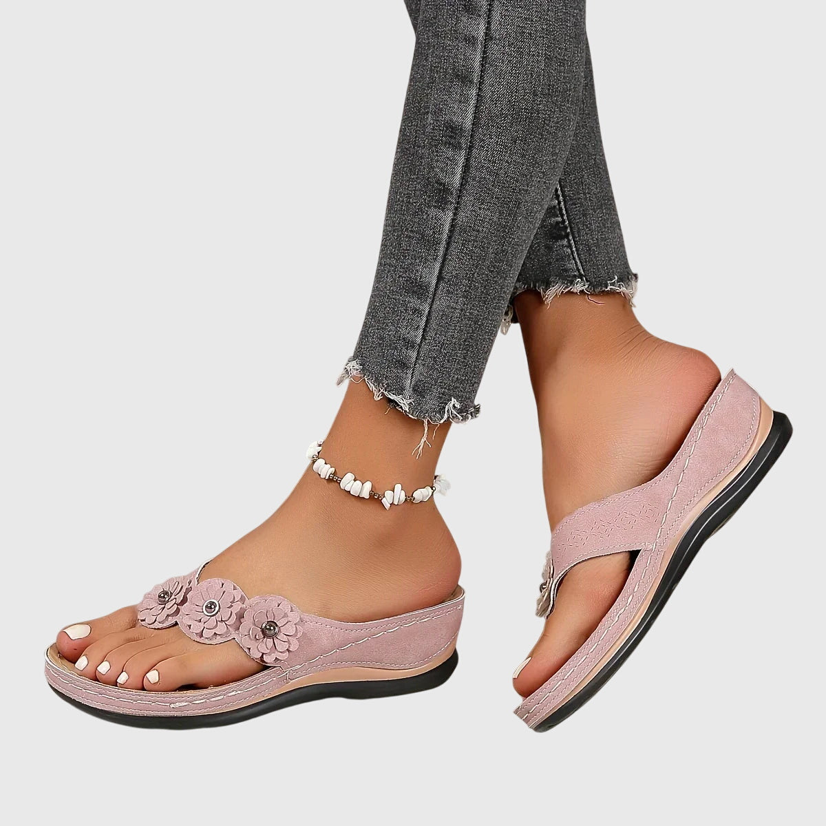 Contoured Flip Flops with Supportive Footbed