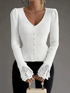 Floral V-Neck Jumper with Soft Handle
