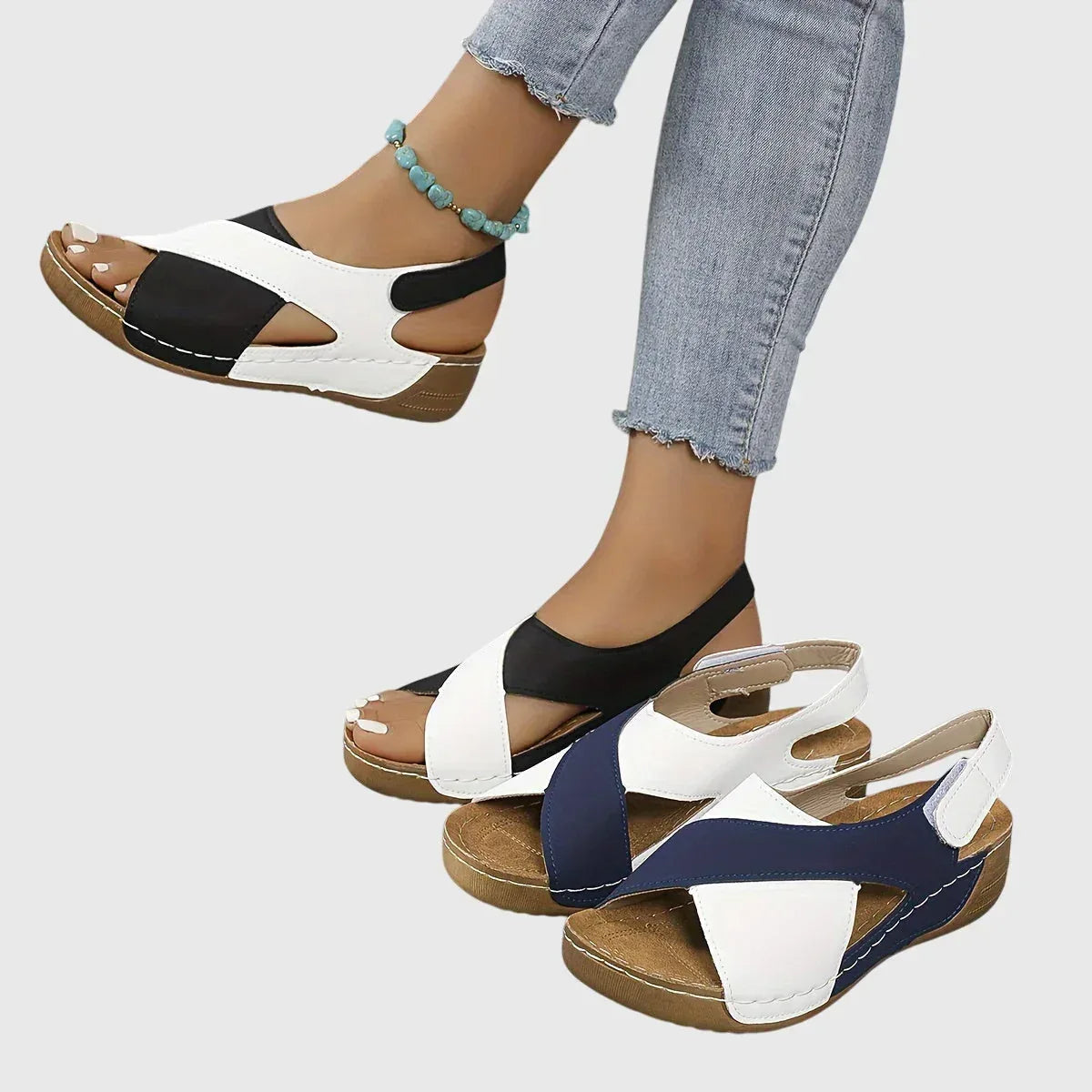 Cushioned Flat Sandals with Adjustable Buckle Straps
