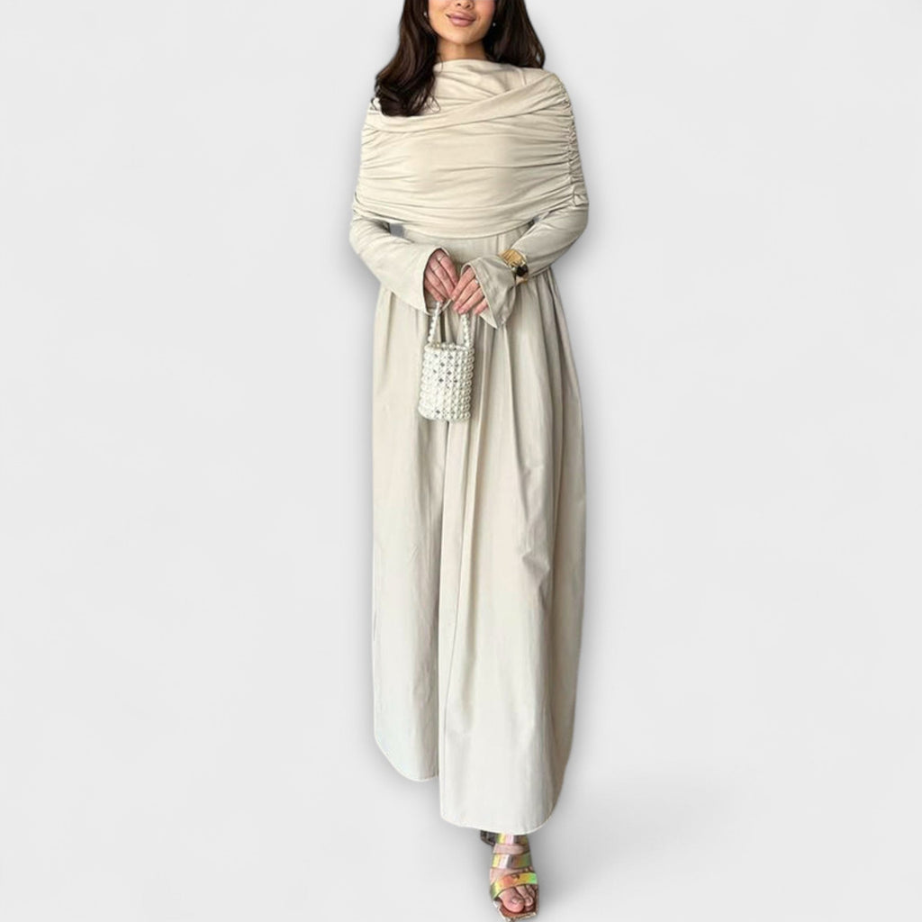 Relaxed Pleated Dress with Soft Movement