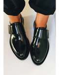 Strap Detail Loafers with Polished Finish