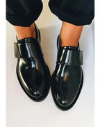 Strap Detail Loafers with Polished Finish