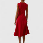 Asymmetric Dress with Modern Draped Cut