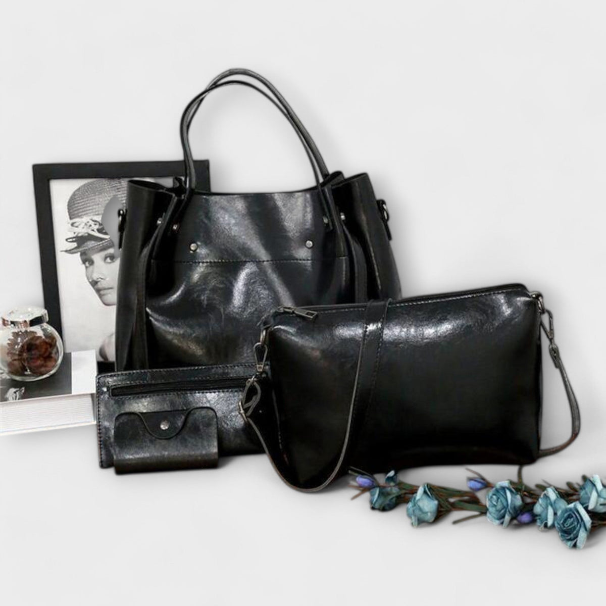 Conjunto de cuatro bolsos de estilo vintage