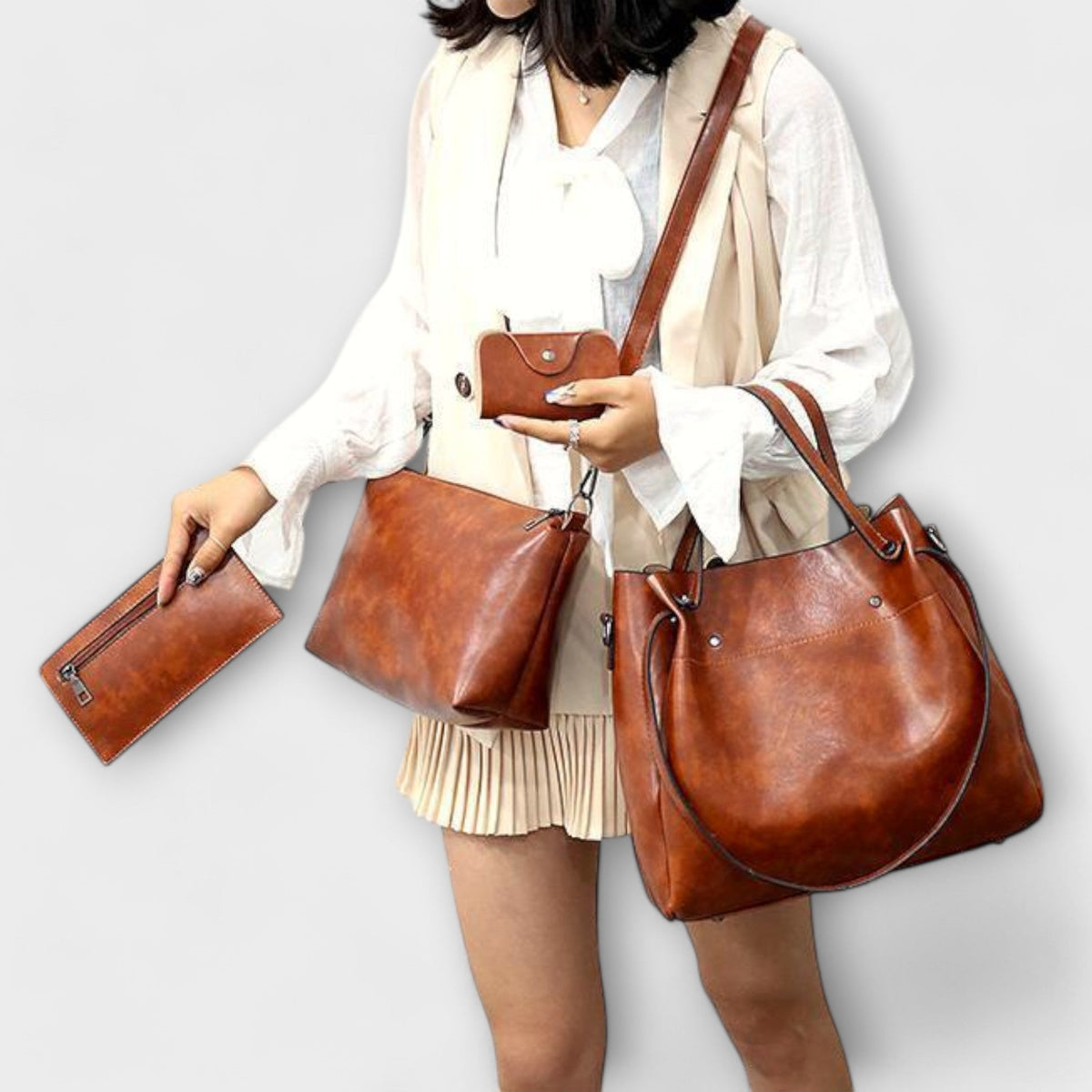 Conjunto de cuatro bolsos de estilo vintage