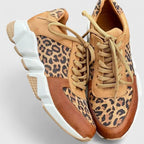 Leopardmönstrade sneakers med dämpade innersulor
