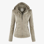 Slim Fit Biker Jacket with Soft Lining