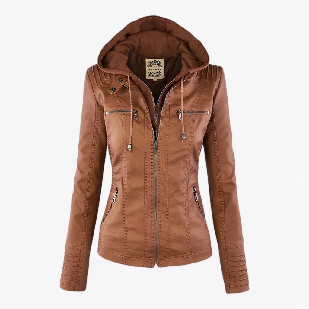 Slim Fit Biker Jacket with Soft Lining