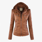 Slim Fit Biker Jacket with Soft Lining