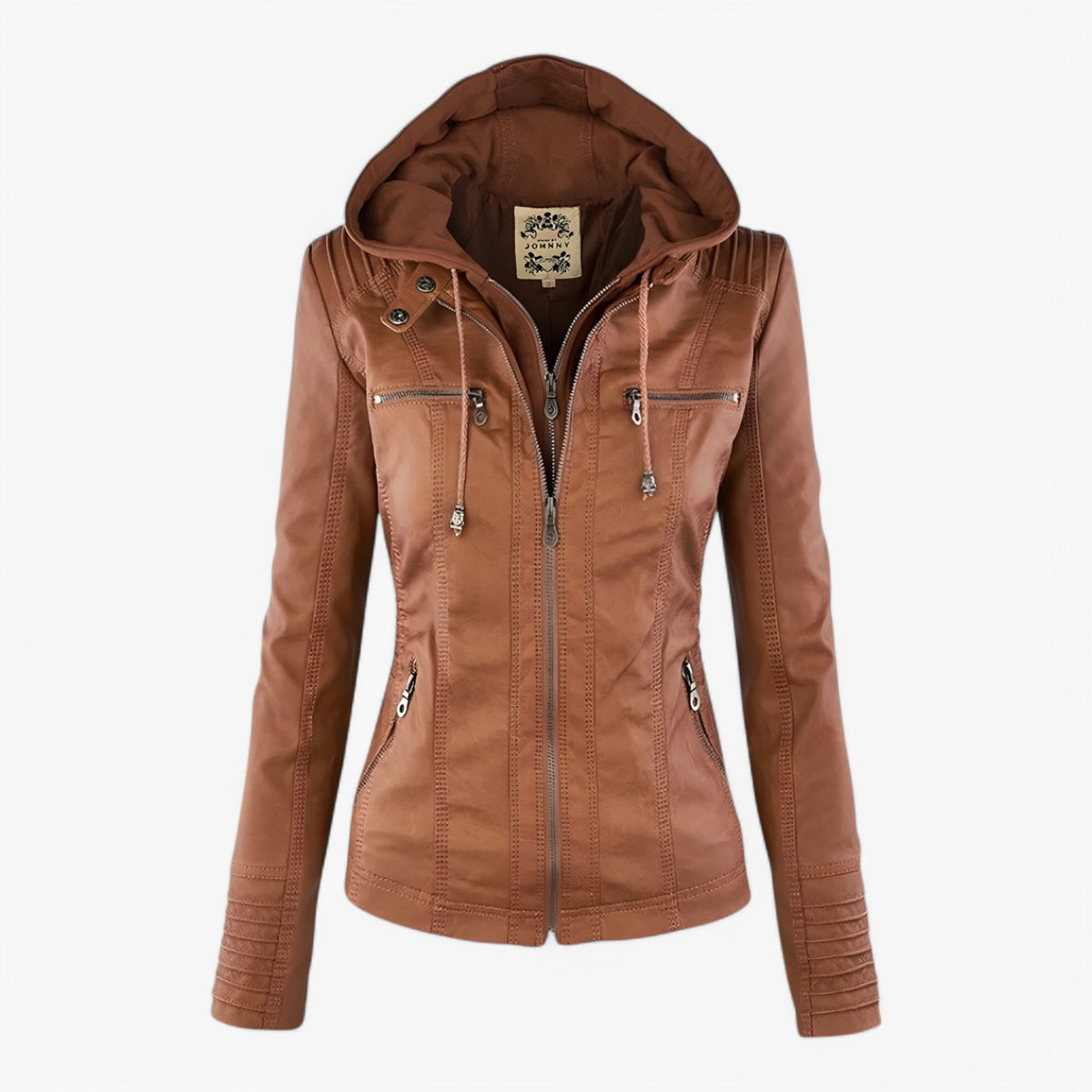 Slim Fit Biker Jacket with Soft Lining