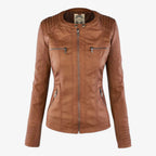 Slim Fit Biker Jacket with Soft Lining