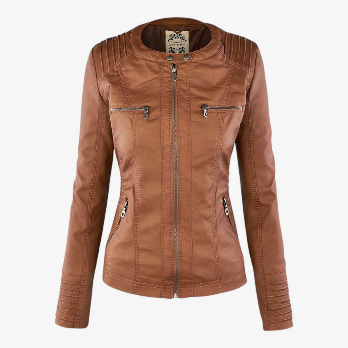 Slim Fit Biker Jacket with Soft Lining