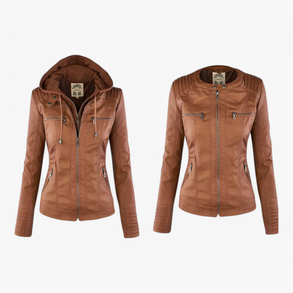 Slim Fit Biker Jacket with Soft Lining