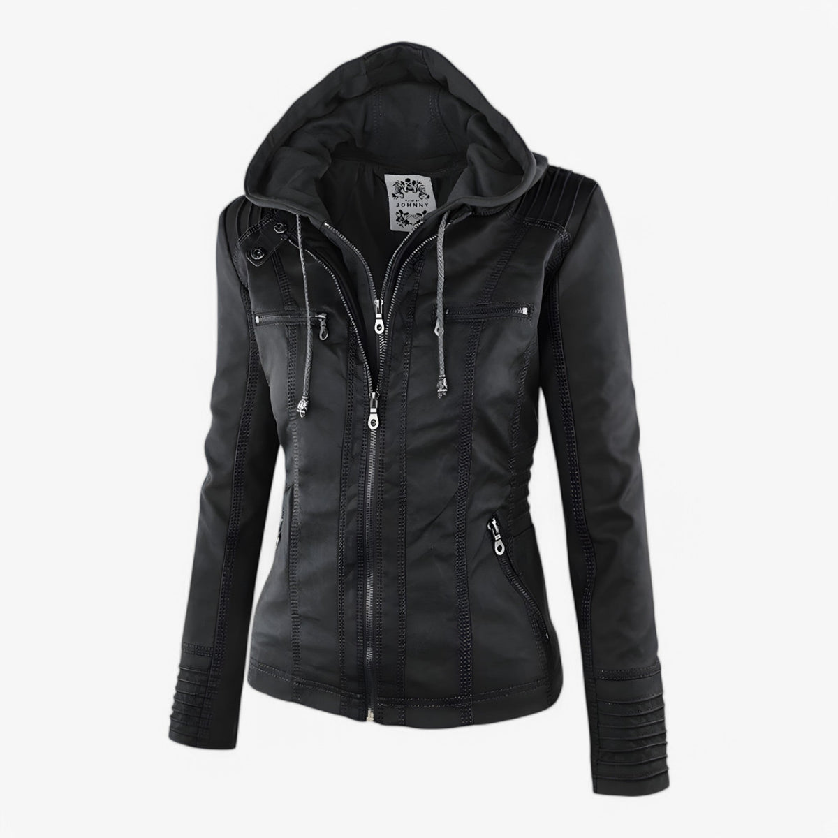 Slim Fit Biker Jacket with Soft Lining